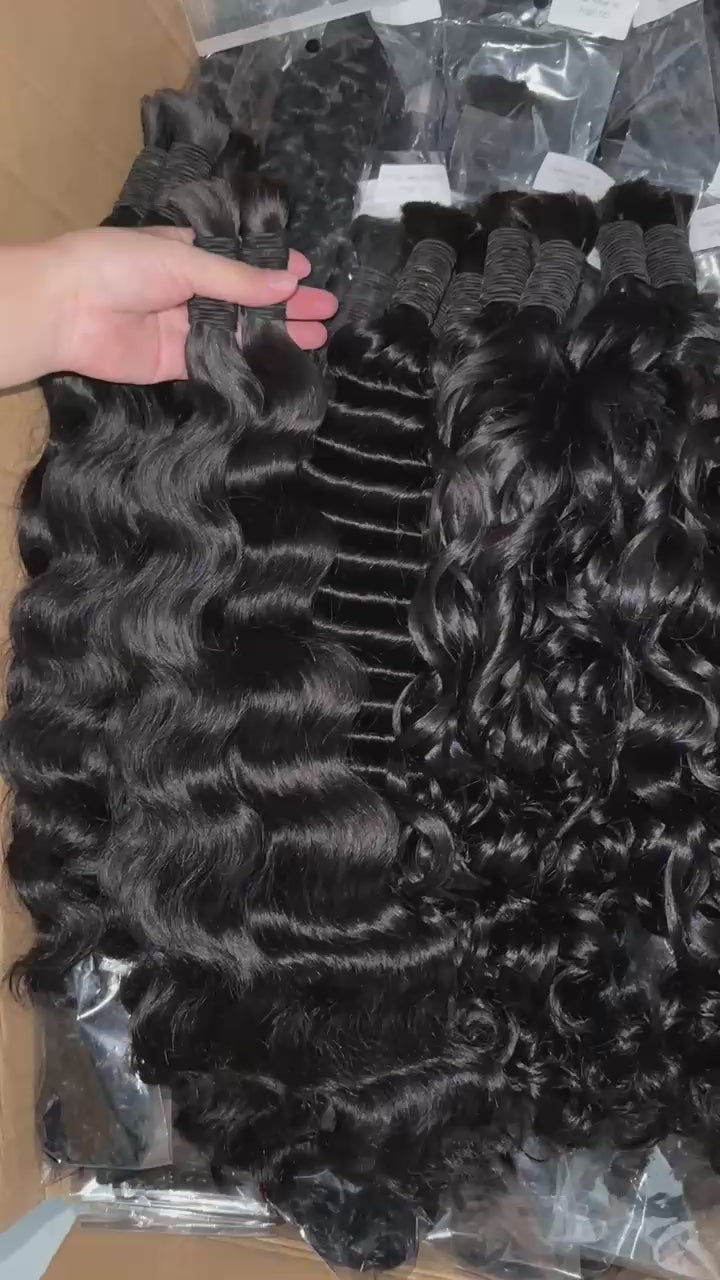 Virgin Bulk Braiding Hair 100% Human 12"-40"