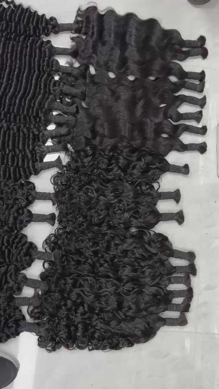 Virgin Bulk Braiding Hair 100% Human 12"-40"